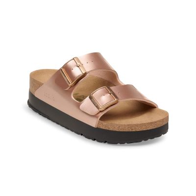 Birkenstock Arizona Flex Platform Birko-Flor Narrow Fit Electric Metallic Copper - Žuta boja - Sandale Birkenstock Arizona Flex Platform Birko-Flor Narrow Fit Electric Metallic Copper - Žuta boja - Sandale