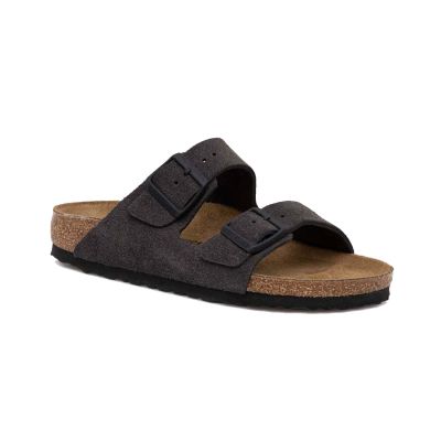Birkenstock Arizona BS Velvet Grey Regular Fit - Sivo - Sandale Birkenstock Arizona BS Velvet Grey Regular Fit - Sivo - Sandale