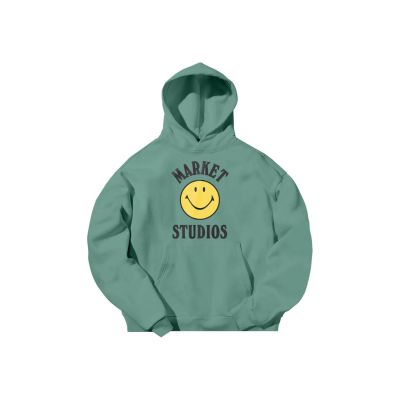 MARKET Smiley Mood Hoodie Green - Zelena - Majica s kapuljačom MARKET Smiley Mood Hoodie Green - Zelena - Majica s kapuljačom