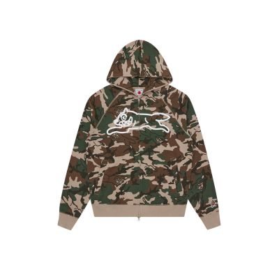 ICECREAM Running Dog Woodland Camo Zip Through Hoodie - Zelena - Majica s kapuljačom ICECREAM Running Dog Woodland Camo Zip Through Hoodie - Zelena - Majica s kapuljačom