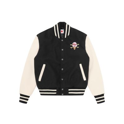 ICECREAM Cones & Bones Varsity Jacket - Crno - Jakna ICECREAM Cones & Bones Varsity Jacket - Crno - Jakna