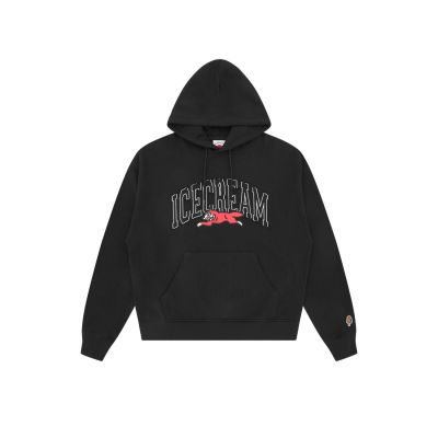 ICECREAM College Applique Running Dog Popover Hoodie Black - Crno - Majica s kapuljačom ICECREAM College Applique Running Dog Popover Hoodie Black - Crno - Majica s kapuljačom